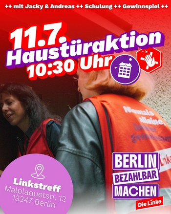 11.7. Haustüraktionstag, 10:30 Linkstreff